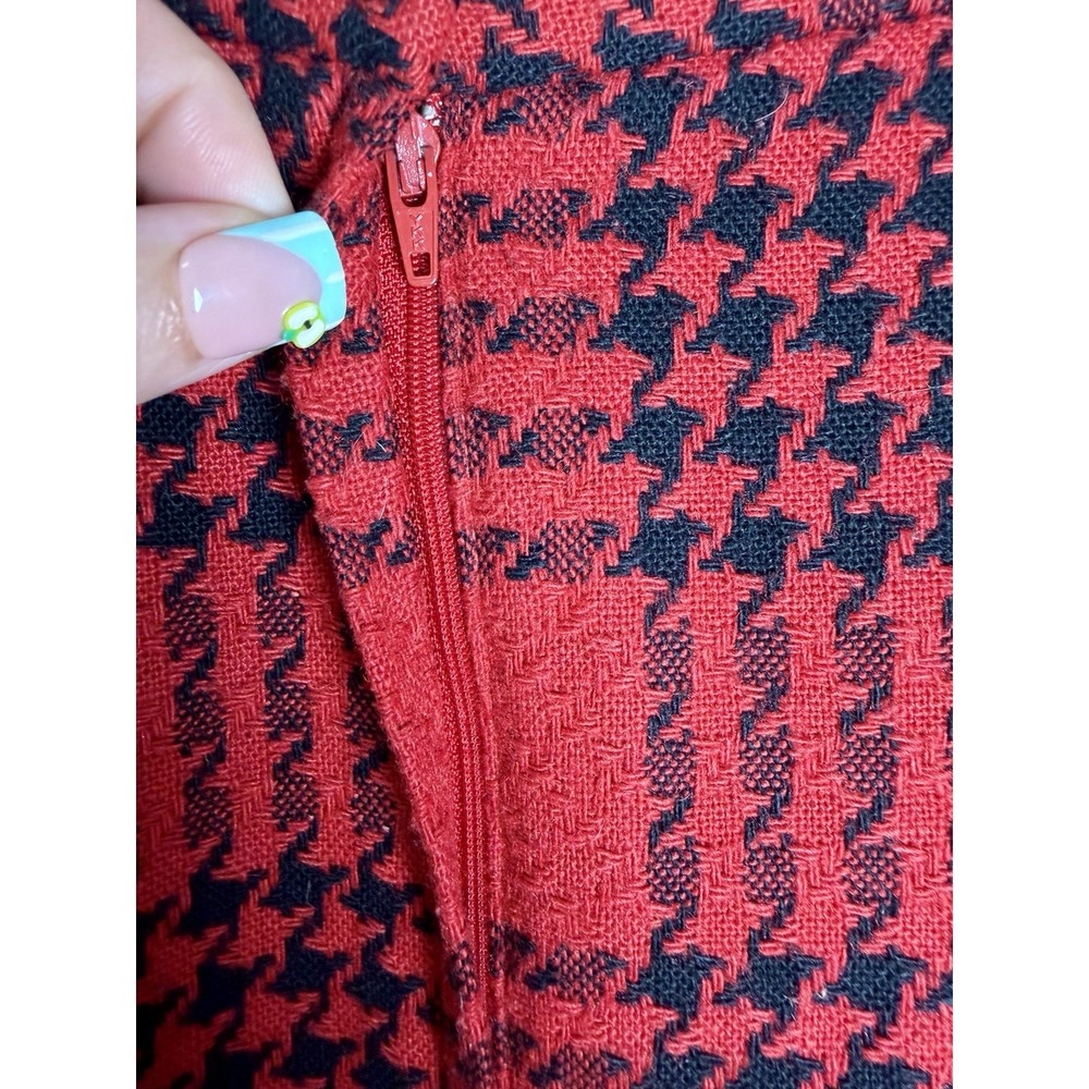 Requirements Vintage Plaid Wool Blend Fringe Midi Pencil Skirt Women's Size 12P - Picture 11 of 13
